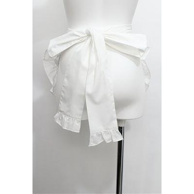 axes femme kawaii / mikkoコラボ刺繍エプロン 白 S-26-05-17-1001-AX
