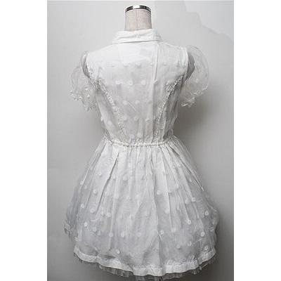 SALE】LIZ LISA / ドットチュールハートデザインワンピース 白 S-25-09