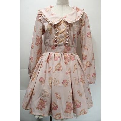 リズリサ マイメロ ピアノ コラボ ワンピース ピンク 新品 LIZ LISA / マイメロディ・マイスウィートピアノコラボ コスメ柄Sweet