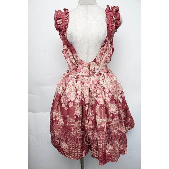 LIZ LISA / チェック×花柄ジャンスカ ボルドー S-25-11-24-037-LO-OP