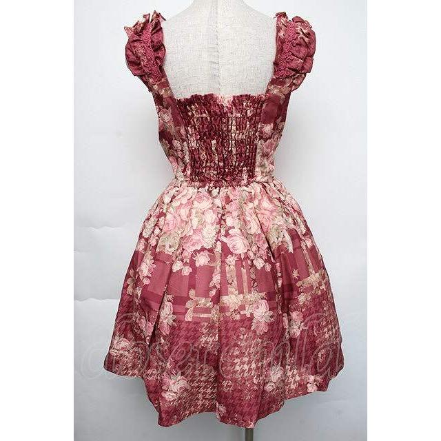 LIZ LISA / チェック×花柄ジャンスカ ボルドー S-25-11-24-037-LO-OP