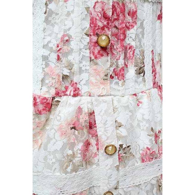 LIZ LISA / 花柄レースチュニック ピンク S-26-02-15-047-LO-TO-HR-ZS