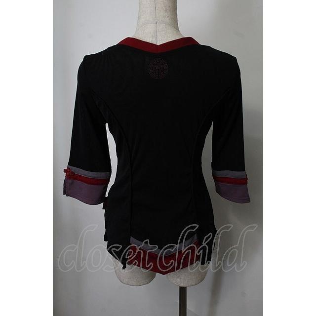 OZZON 金魚プリントワンピース（黒赤） Ozz oneste / チャイナデザイン