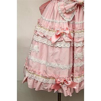 Rose Lace Rococoジャンパースカート& ボンネット ピンク