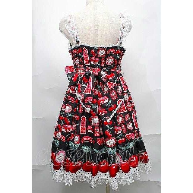 Angelic Pretty / Cherry Jam Labelジャンパースカート 黒 S-25-09-02