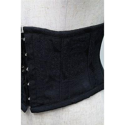 abilletage / レースプリントショートコルセット 3 黒 S-25-09