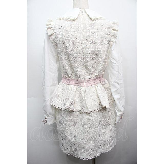 LIZ LISA / モノグラムツイードワンピース 白 S-25-09-13-037-LO-OP-HR