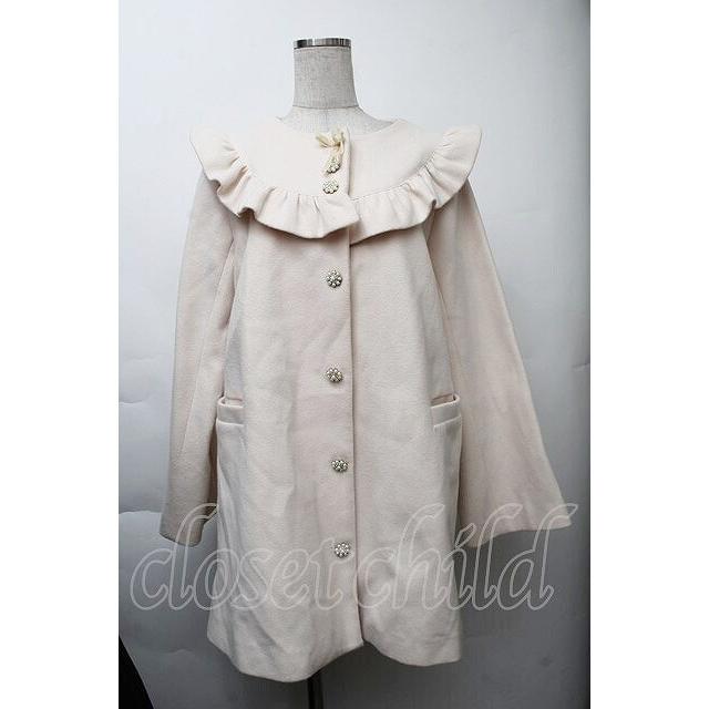 Swankiss / ファー付きビジューコート ベージュ S-25-11-26-024-CA-CO