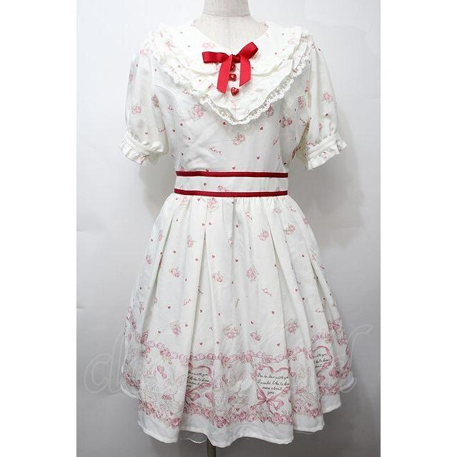 LIZ LISA / ラブレターラビット柄ワンピース オフ S-25-10-12-034-LO