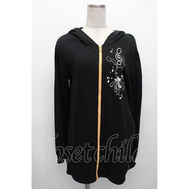 PUTUMAYO 猫耳 ジップパーカー ゴスロリ Black PUTUMAYO / 猫耳フードパーカー 黒 S-26-04-20-011-PT-TO-AS-ZS