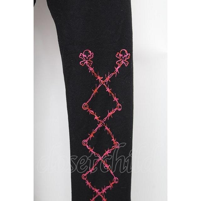 ALGONQUINS / プリントレギンスパンツ 黒 S-26-01-31-1059-AL-PA-HR-ZS