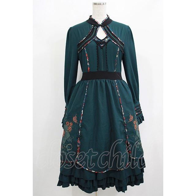 Ozz oneste / フリルチャイナワンピース Ozz oneste / フリルチャイナワンピース グリーン H-25-08-02-007-OO