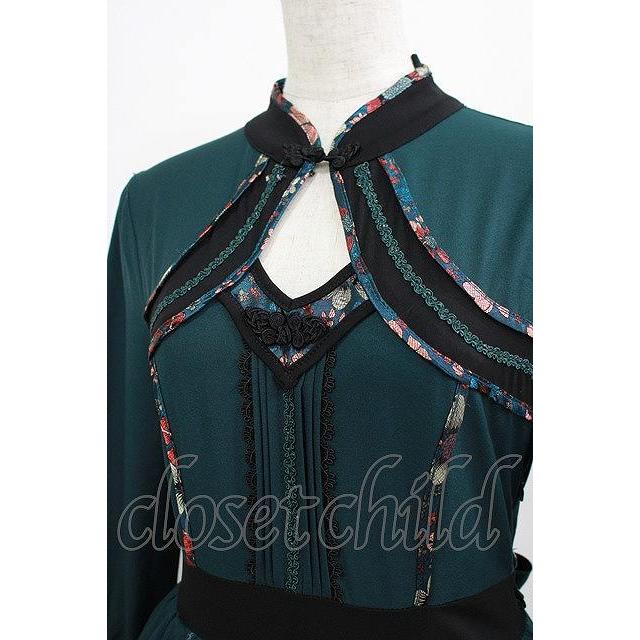 Ozz oneste / フリルチャイナワンピース グリーン H-25-08-02-007-OO