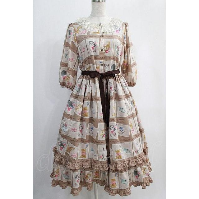 Emily Temple cute / Kitten Stamp Collectionロングワンピース M モカ  