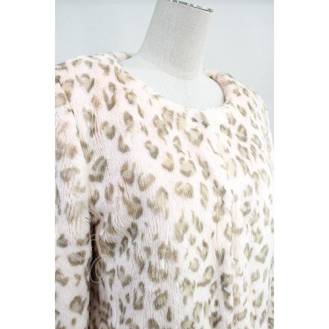 PINK HOUSE CHELSEA / リボン付きフェイクファーコート M ピンク T-26 