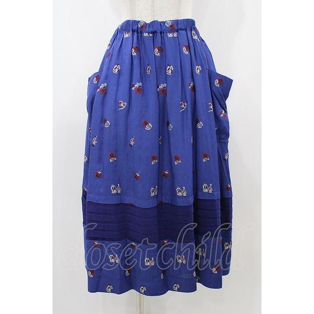 Jane Marple / Dance With Roses Jacquard Apron Skirt M ネイビー H