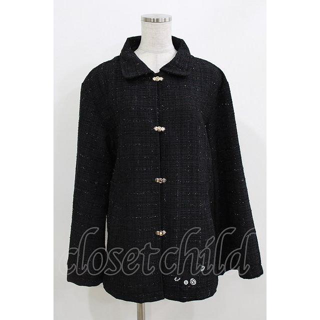 NieR Clothing / ラメツイードジャケット 黒 H-26-03-25-021-PU-JA-KB
