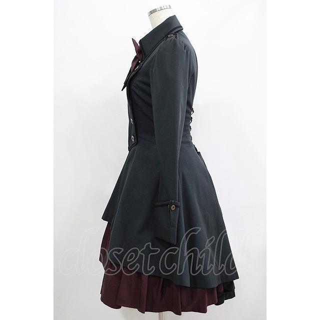 ATELIER BOZ / ディーンジャケットワンピース ブラック×ボルドー H-25