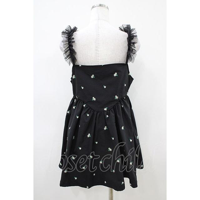 Candy Stripper / TINY FLOWER MINI ONE-PIECE ブラック H-26-04-03 