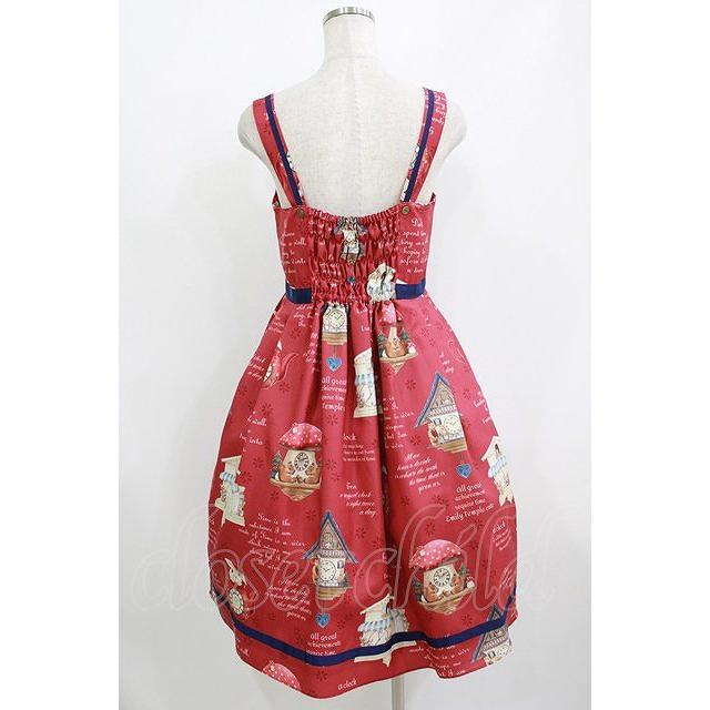 Emily Temple cute / Tick Tock Clockノースリーブワンピース レッド H