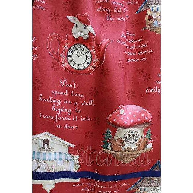 エミリーテンプルキュート Tick Tock Clock ワンピース Emily Temple cute / Tick Tock Clockノースリーブワンピース レッド H