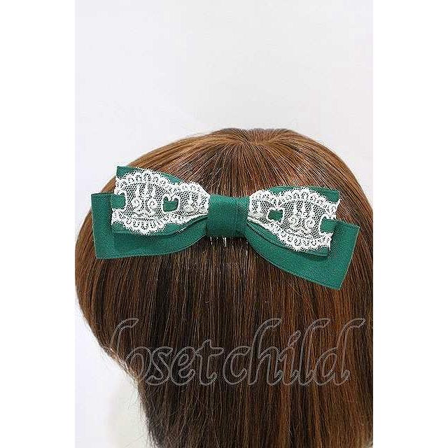 Moi-meme-Moitie / 燭台レースリボンコーム グリーン H-25-08-27-018