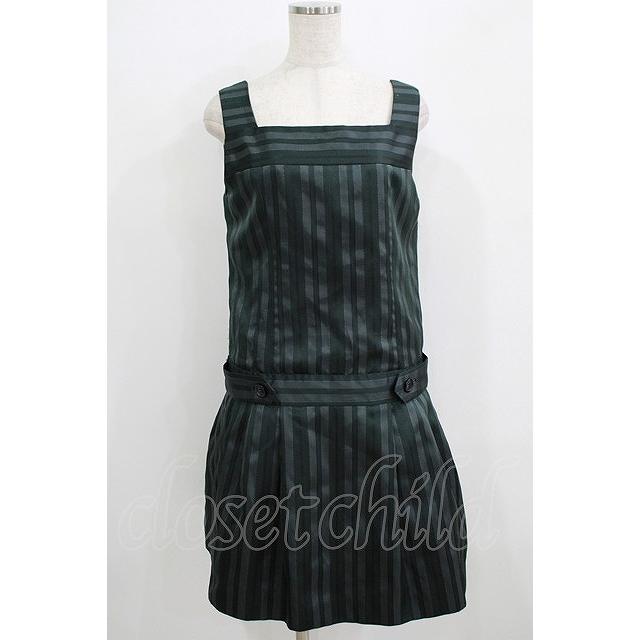 Jane Marple / レジメンタルストライプローウエストジャンパースカート