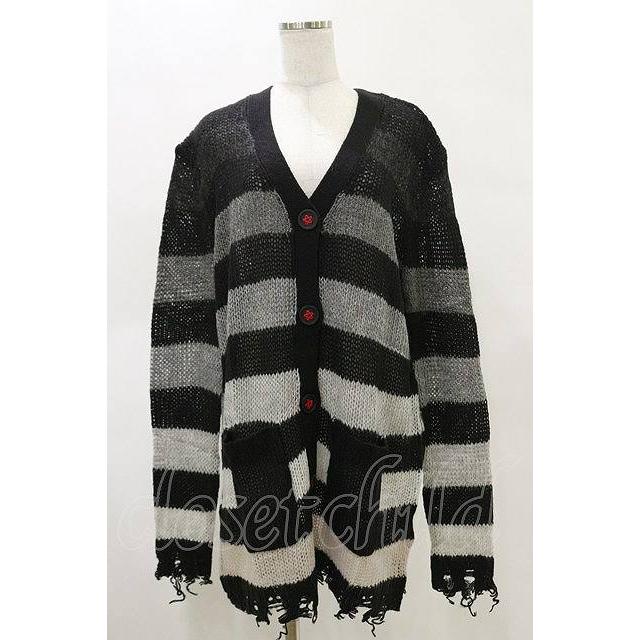 KILL STAR Stripe Of Evil Cardigan XS ブラック H-25-05-04-1046-SL