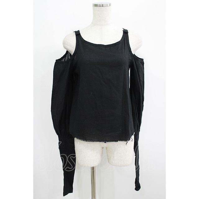 alice auaa ガーゼブラウス alice auaa / くるみ釦付きガーゼシャツ 3（約9号） ブラック H