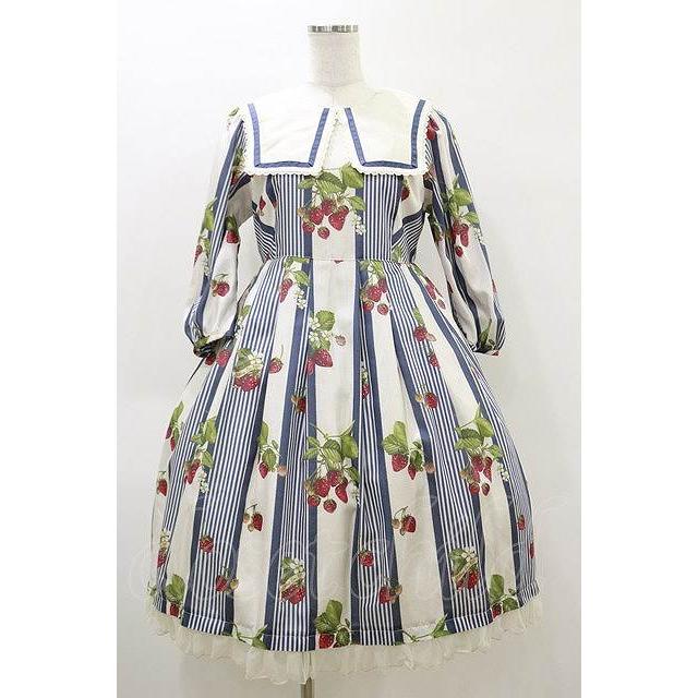 Melody BasKet / Stripe strawberryワンピース ネイビー H-26-04-05