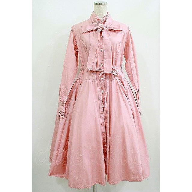 Physical Drop / スタンドカラーレトロワンピース Free ピンク H-25-08