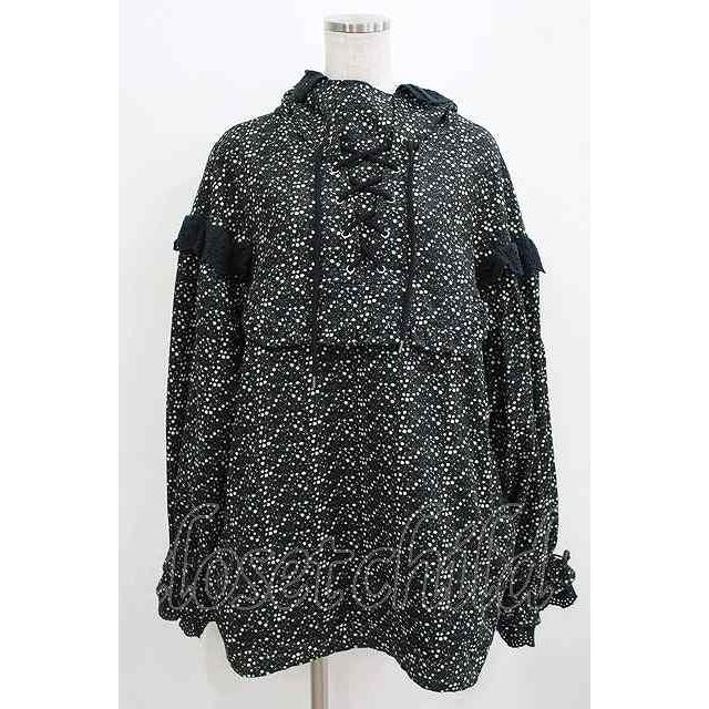 Candy Stripper / FLORAL GIRLY FRILL SWITCHEDアノラック ブラック H