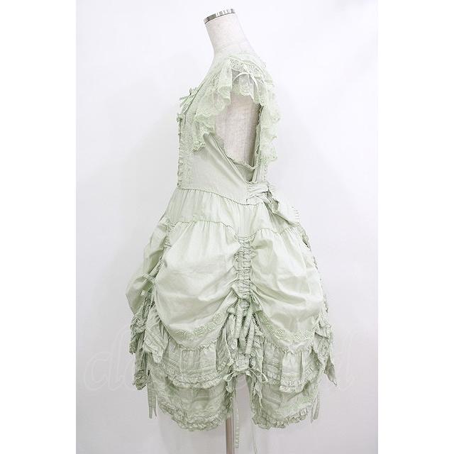 ピンクハウス★ローズレース使いローンエプロンドレス PINK HOUSE / ローズレース使いローンエプロンドレス ミント H-25-10