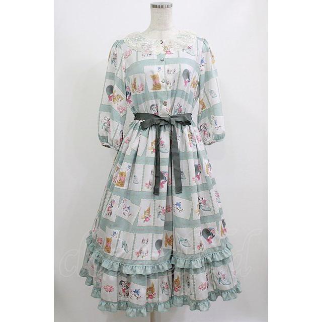 Emily Temple cute / Kitten Stamp Collectionロングワンピース ミント