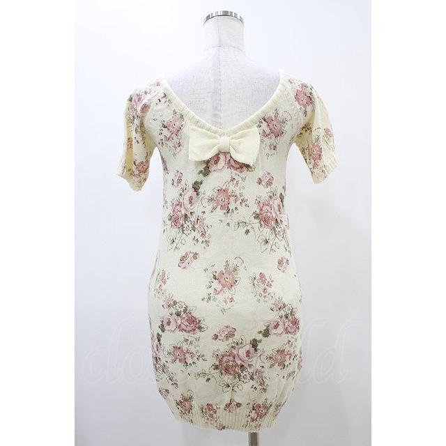 LIZ LISA / 花柄ニットワンピース Free 生成り H-25-11-26-1027-LO-OP