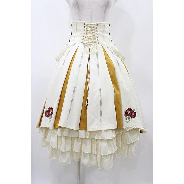 Ozz oneste / 椿刺繍スカート 生成 H-25-12-02-1030-OO-SK-KB-ZH