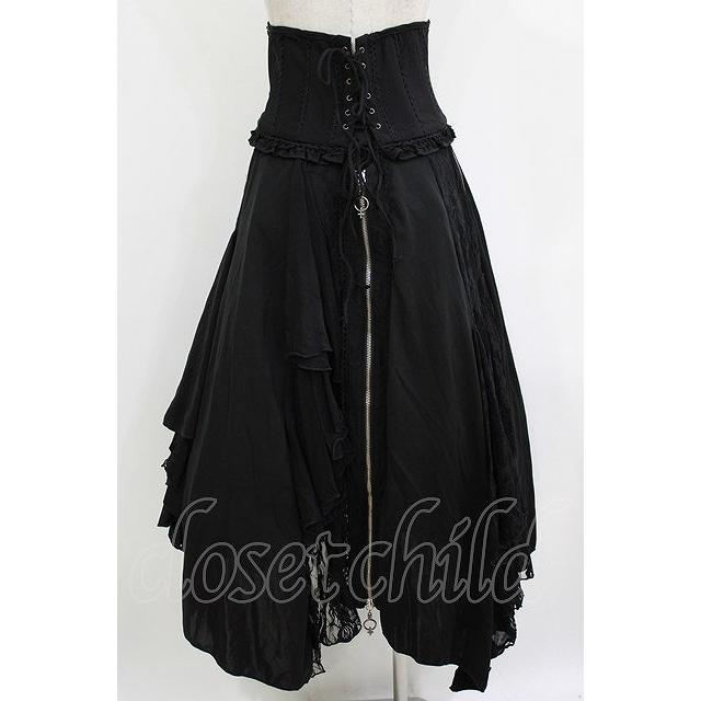 OZZ ON スカート　ワンピース　4点セット Ozz On / レース切替コルセットスカート 黒 H-26-05-21-011-OO-SK-AK