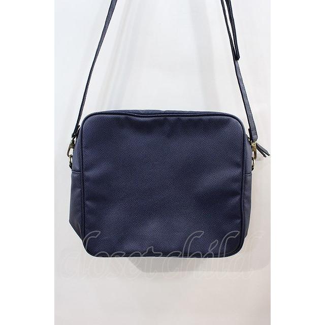 Jane Marple / RIBBONスクエアショルダーバッグ 紺X赤 I-24-10-07-088