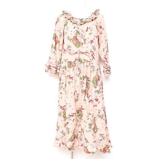 pinkhouse ローズ　ワンピース PINK HOUSE / エターナルローズプリントミディワンピース ピンク I-23