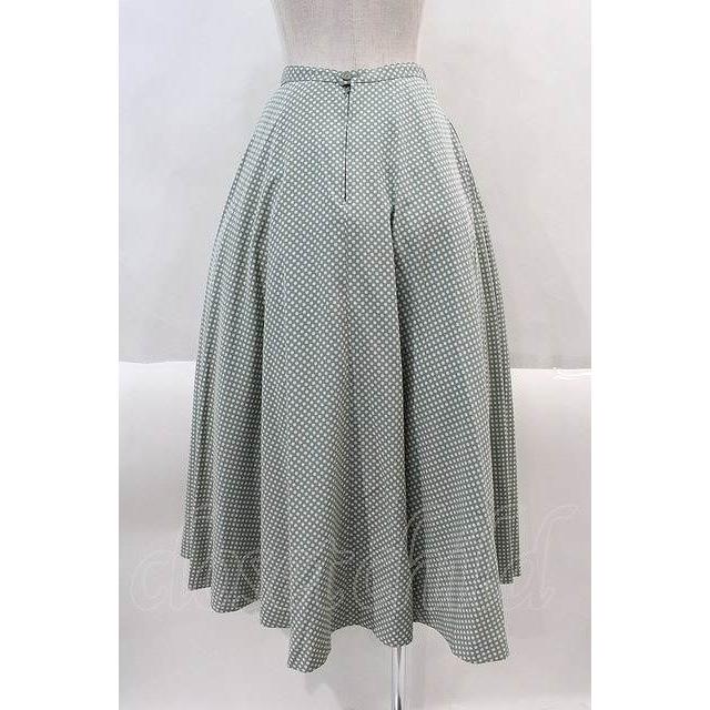 KANEKO ISAO / ドットフレアスカート グリーンX白 I-24-08-23-064-EL