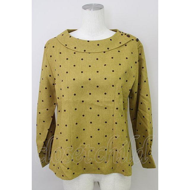 an another angelus / ドット柄サイド衿シャツ マスタード T-24