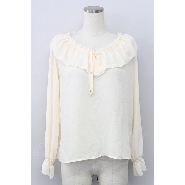 SALE】an another angelus / シフォンフリルトップス アイボリー T-24 