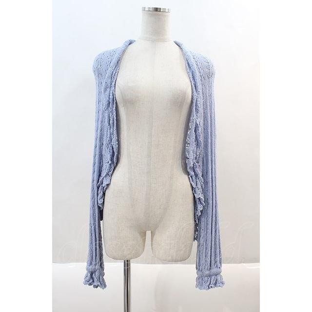 ピンクハウス モヘア ボレロカーディガン かぎ針編みフリルリボン　ピンク ☆ピンクハウス☆❤️かぎ針フリルが可愛いボレロカーディガン✨モヘア