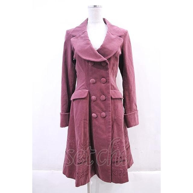 metamorphose / coat 刺繍入りコートワンピース(別珍) ピンク I-23-12 