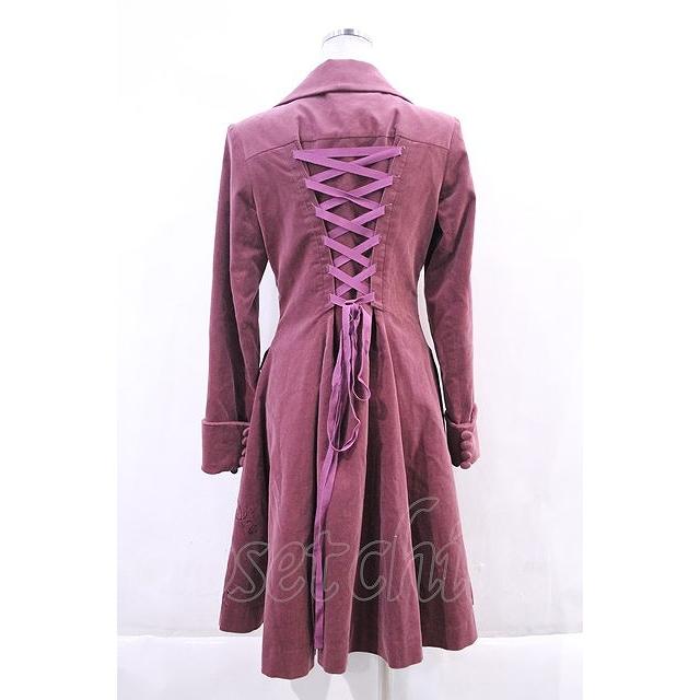 metamorphose / coat 刺繍入りコートワンピース(別珍) ピンク I-23-12 