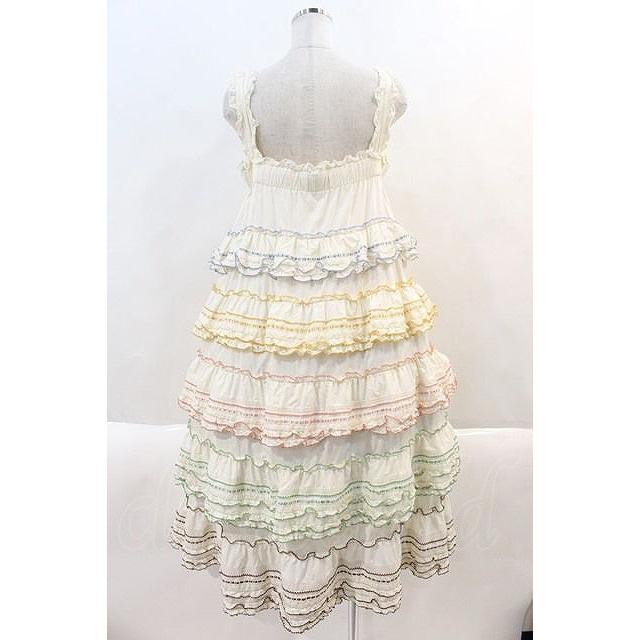 PINK HOUSE / カラフルステッチキャミソールワンピース アイボリー I  