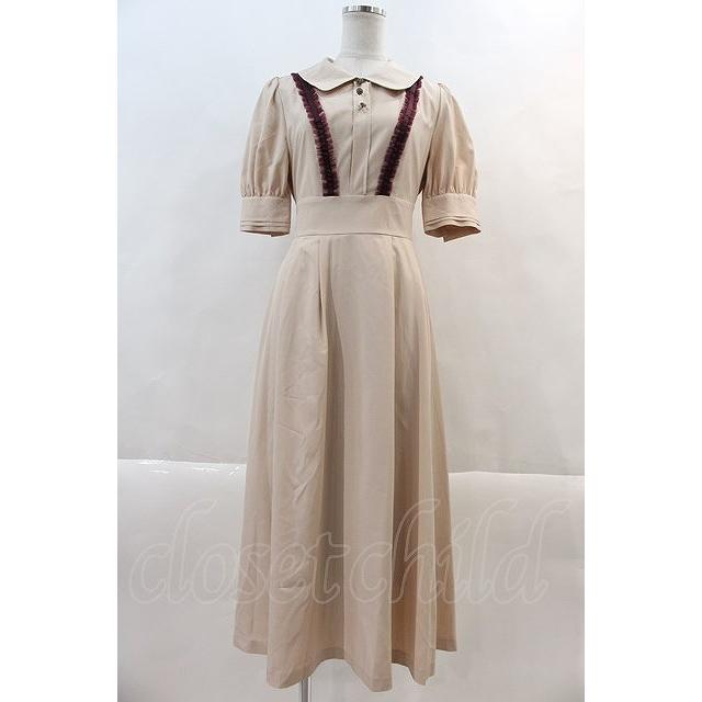 Maison de FLEUR Petite Robe canone / 真っ直ぐ歩けるワンピース S ベージュ I-24-07-20-062-EL-OP-HD-ZT103 | 