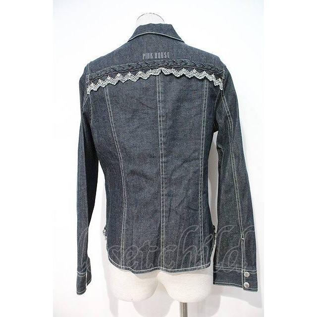 PINK HOUSE / レース装飾デニムジャケット 紺 I-24-07-31-006-LO-JA-AS