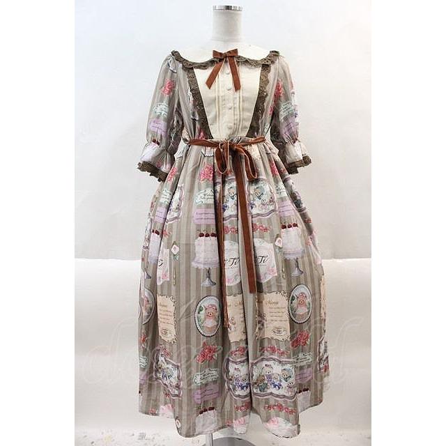 axes femme kawaiiティティ×ベアファミリーワンピース（ブラウン）