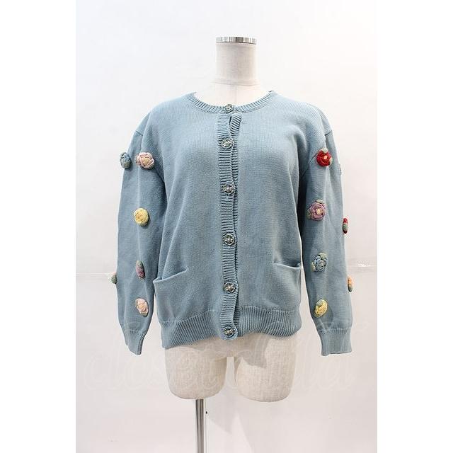 SALE】PINK HOUSE / カラフルカメリアニットカーディガン サックス I